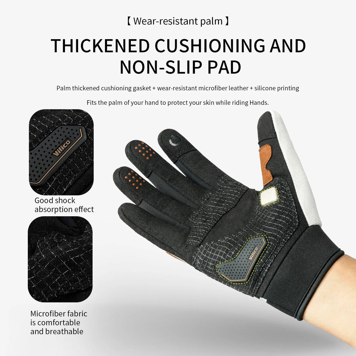 Outdoor sports warm anti slip wear-resistant shock-absorbing anti-collision touch screen road bike riding gloves