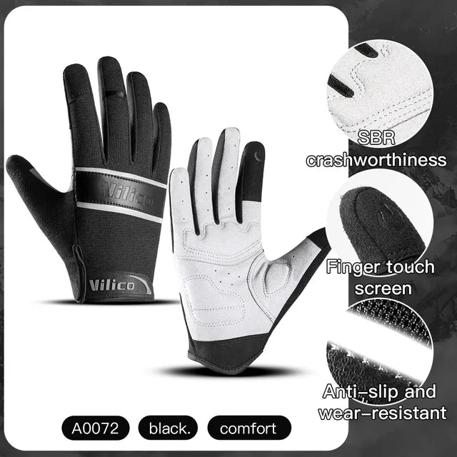 Outdoor sports riding gloves wear-resistant shock-absorbing and touch screen mountain bike gloves
