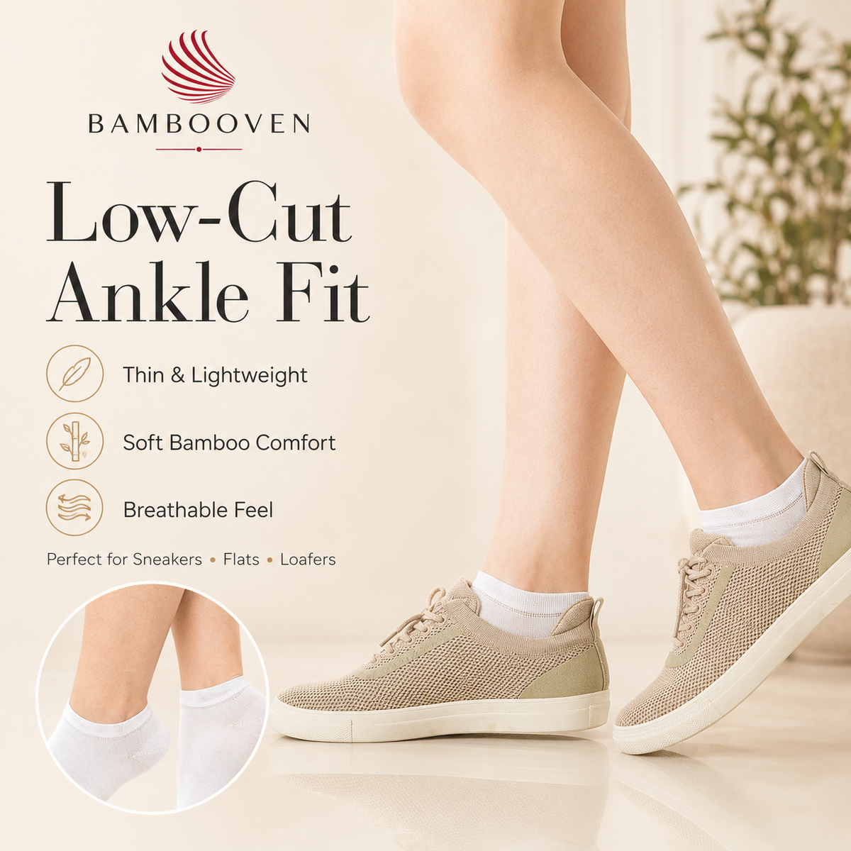 Women’s Bamboo Ankle Socks 12-Pack, Garden Mix