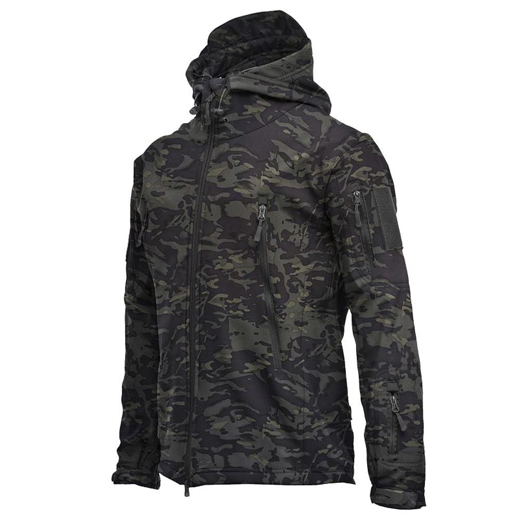Men's Outdoor Soft Fleece Jacket Men's And Women's Jacket Unique Jackets For Men Windproof Waterproof Breathable Jacket Thermal Hooded Tactical Jacket Outdoor Camouflage Fleece Hooded Coat