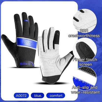 Outdoor sports riding gloves wear-resistant shock-absorbing and touch screen mountain bike gloves
