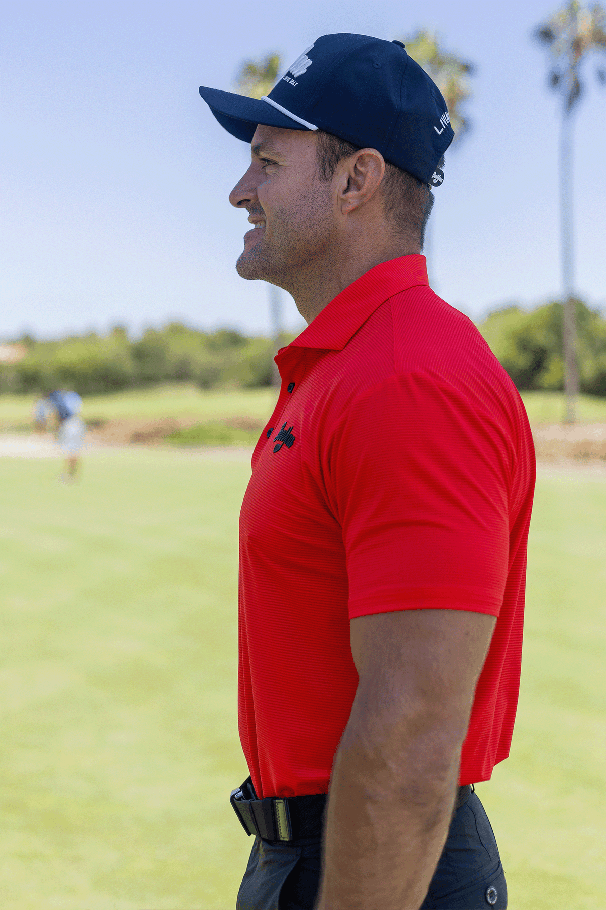 BooYaa Vintage Men's Golf Polo, Tiger Red, 4-Way Stretch, Moisture-Wicking