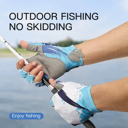 Fishing Gloves Men Women Non-slip Half-finger UV Protection Lightweight Breathable Outdoor Sport Equipment Angling Sailing Glove