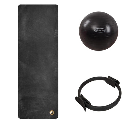 Pilates Accessories Bundle - Yoga Mat, Magic Ring and Pilates Ball